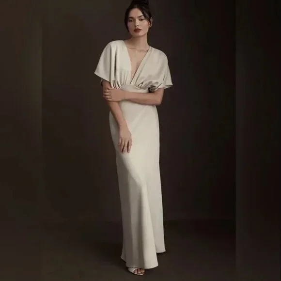 bhldn leila satin charmeuse dress BHLDN Leila Satin Charmeuse Maxi Dress